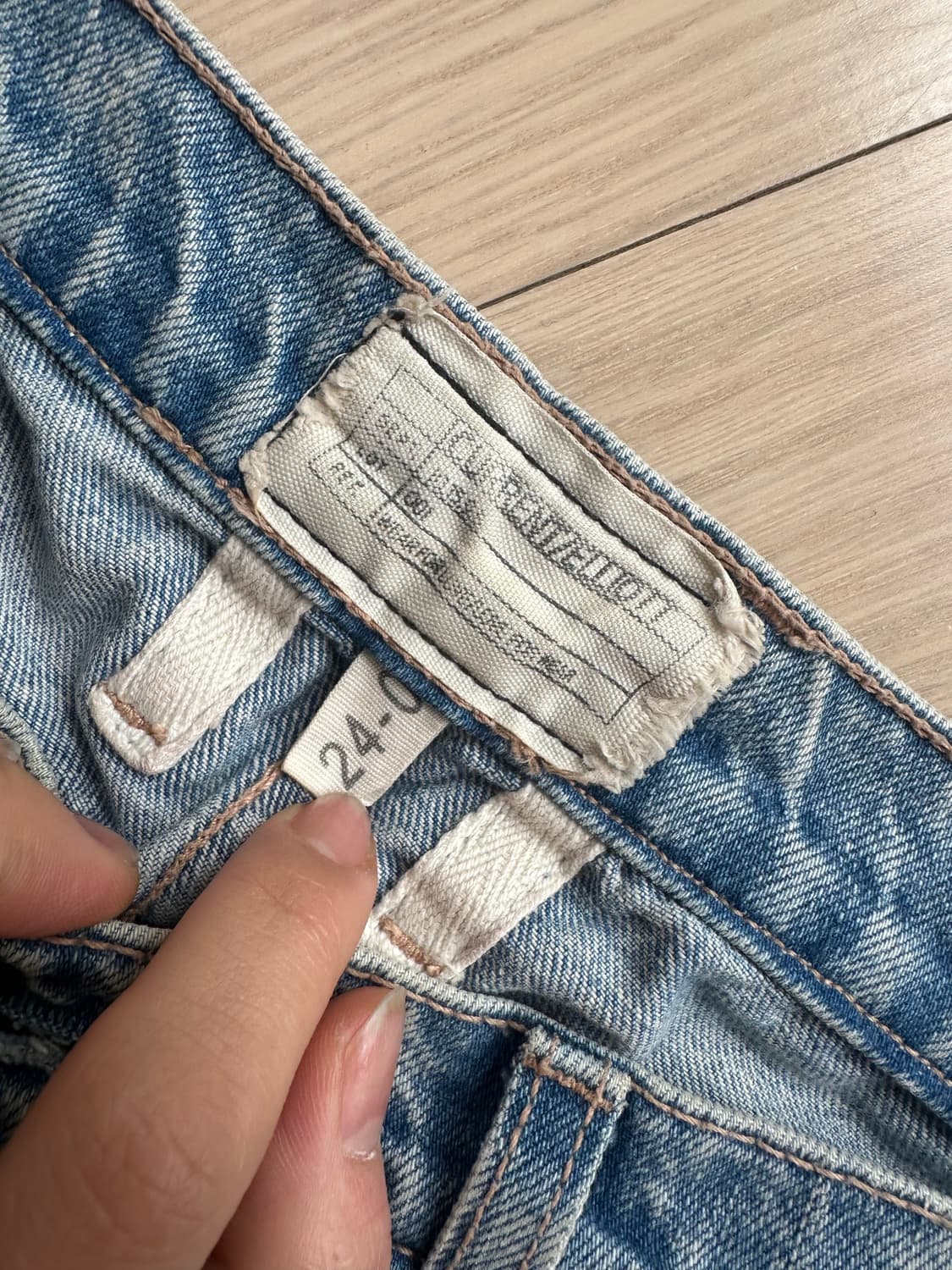 커런트엘리엇 24사이즈 디스트레스드 진 청바지 찢청 보이프렌드핏 데님 상품이미지2