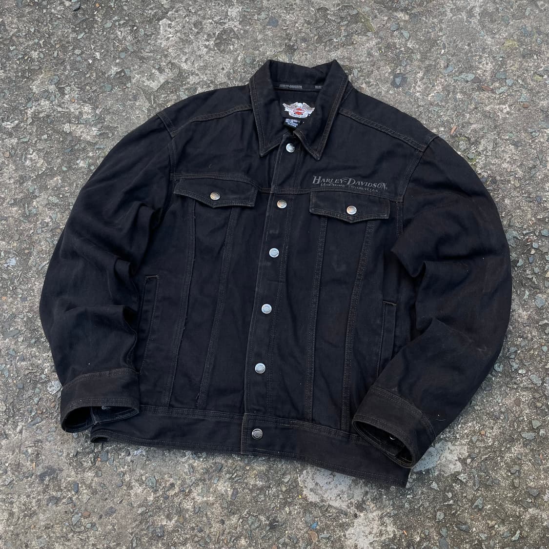 할리데이비슨 빅로고 흑청 데님자켓 상품이미지2