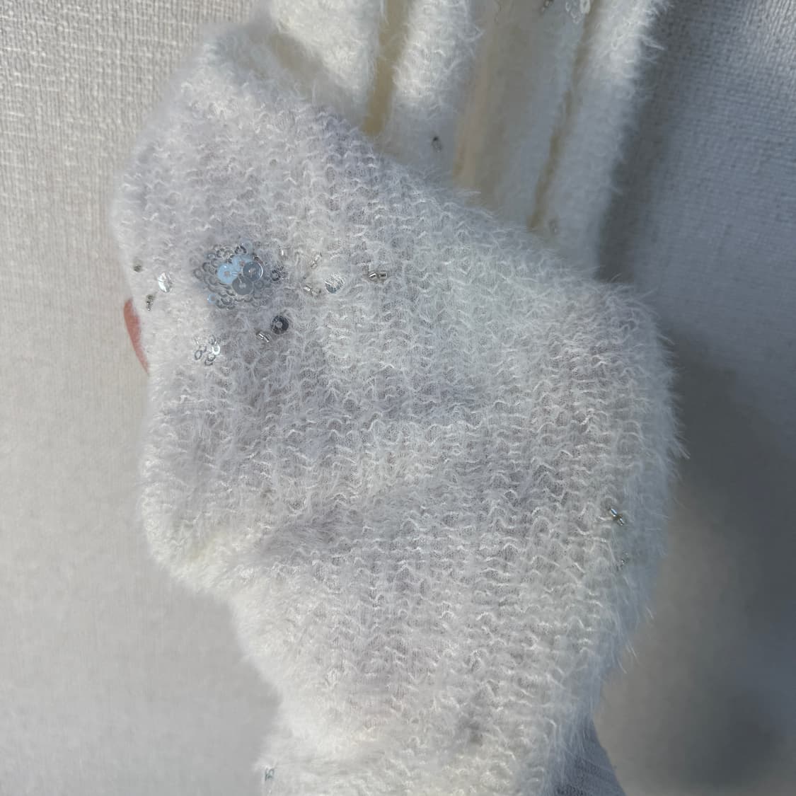 비즈 머플러 화이트 상품이미지1