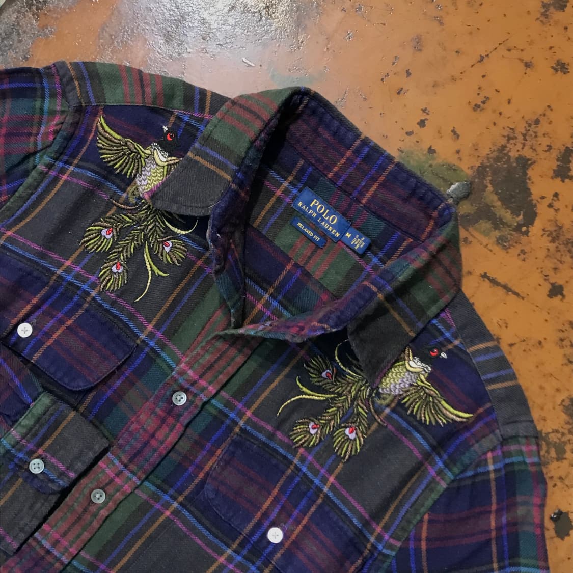 폴로랄프로렌 퍼플 톤 마드라스 체크 자수 셔츠 여성 66  사이즈  상품이미지3