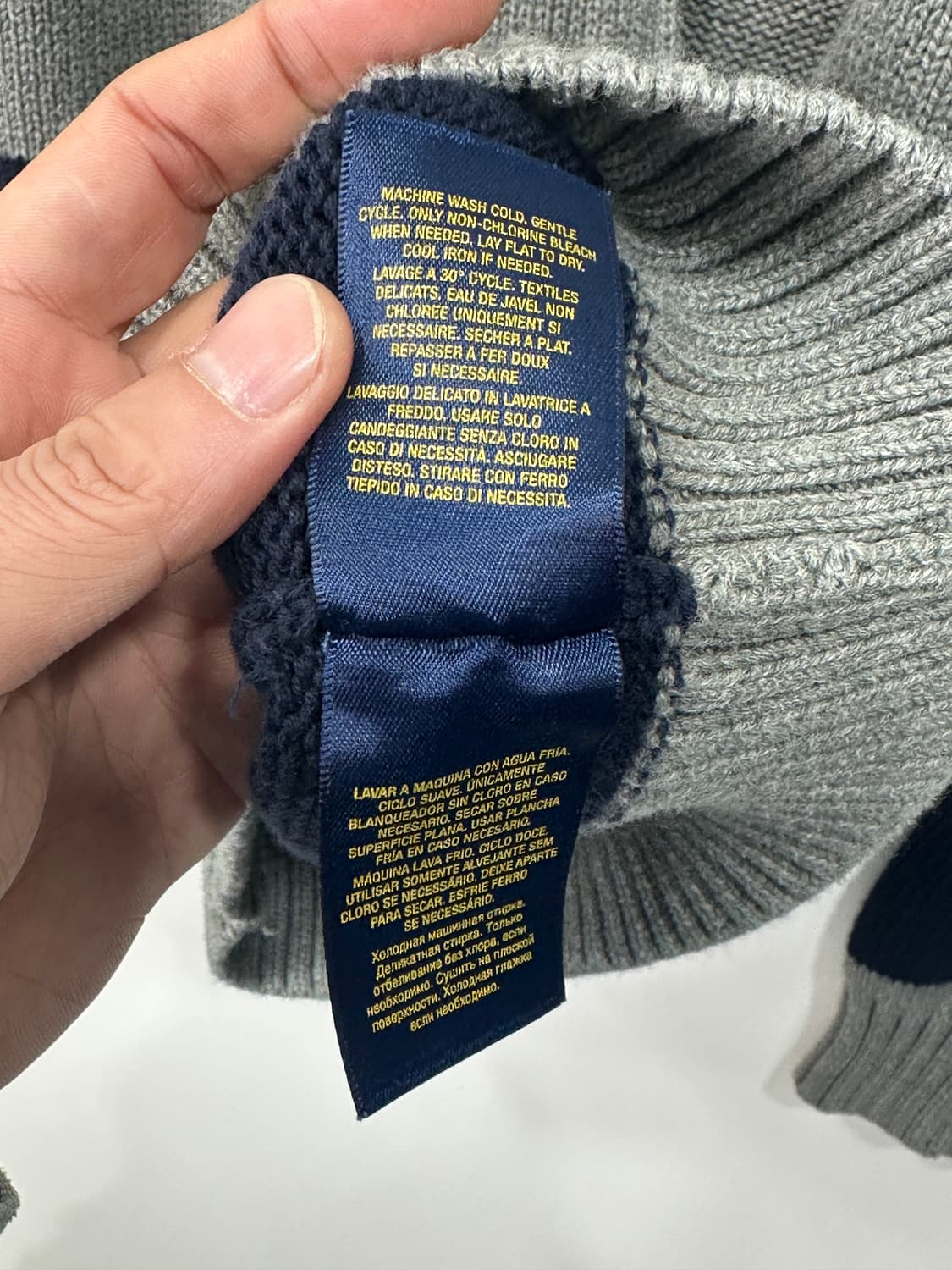 폴로 키즈 빅포니 로고 니트 집업 L  상품이미지6