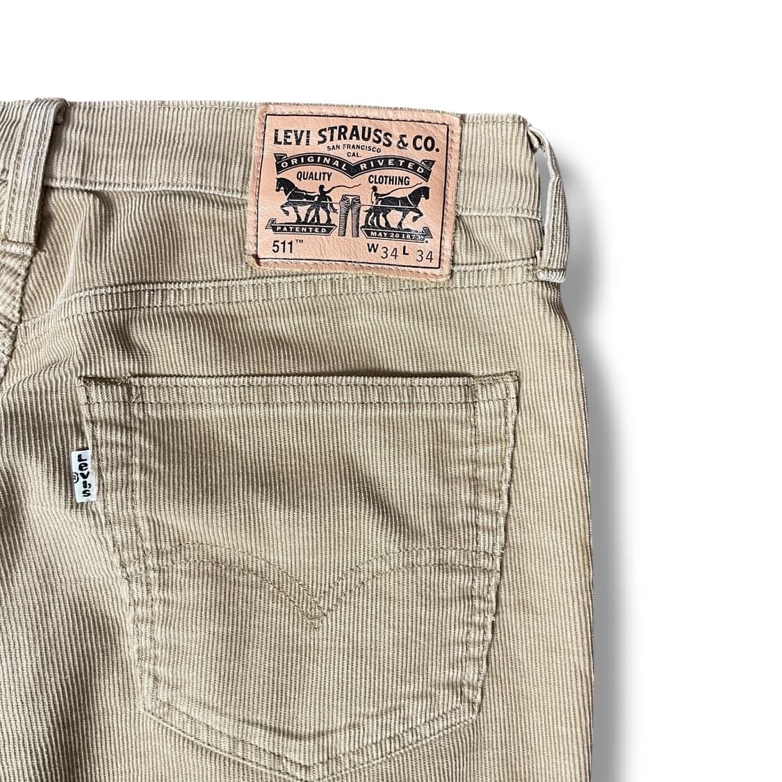 (34) 리바이스 511 화이트탭 베이지 코듀로이 팬츠 상품이미지3