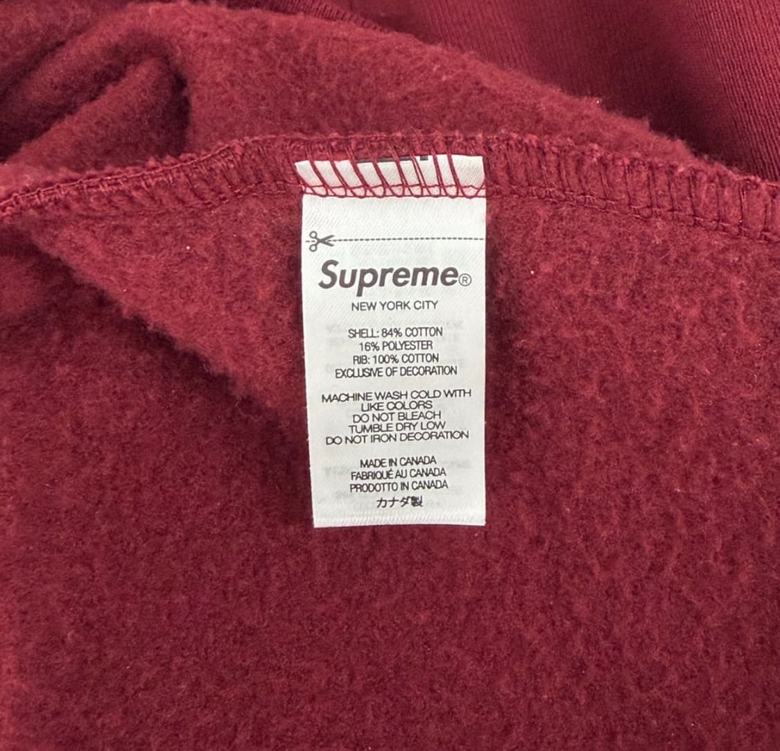 [XL] 슈프림 박스로고 크루넥 스웨트 셔츠 맨투맨 티셔츠 카디널 버건디 상품이미지9