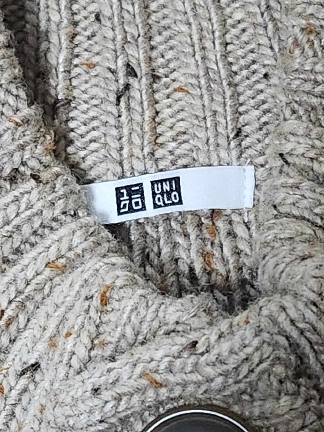 유니클로 카키베이지 니트 민소매 베스트 모리걸 하이넥 가디건 상품이미지2