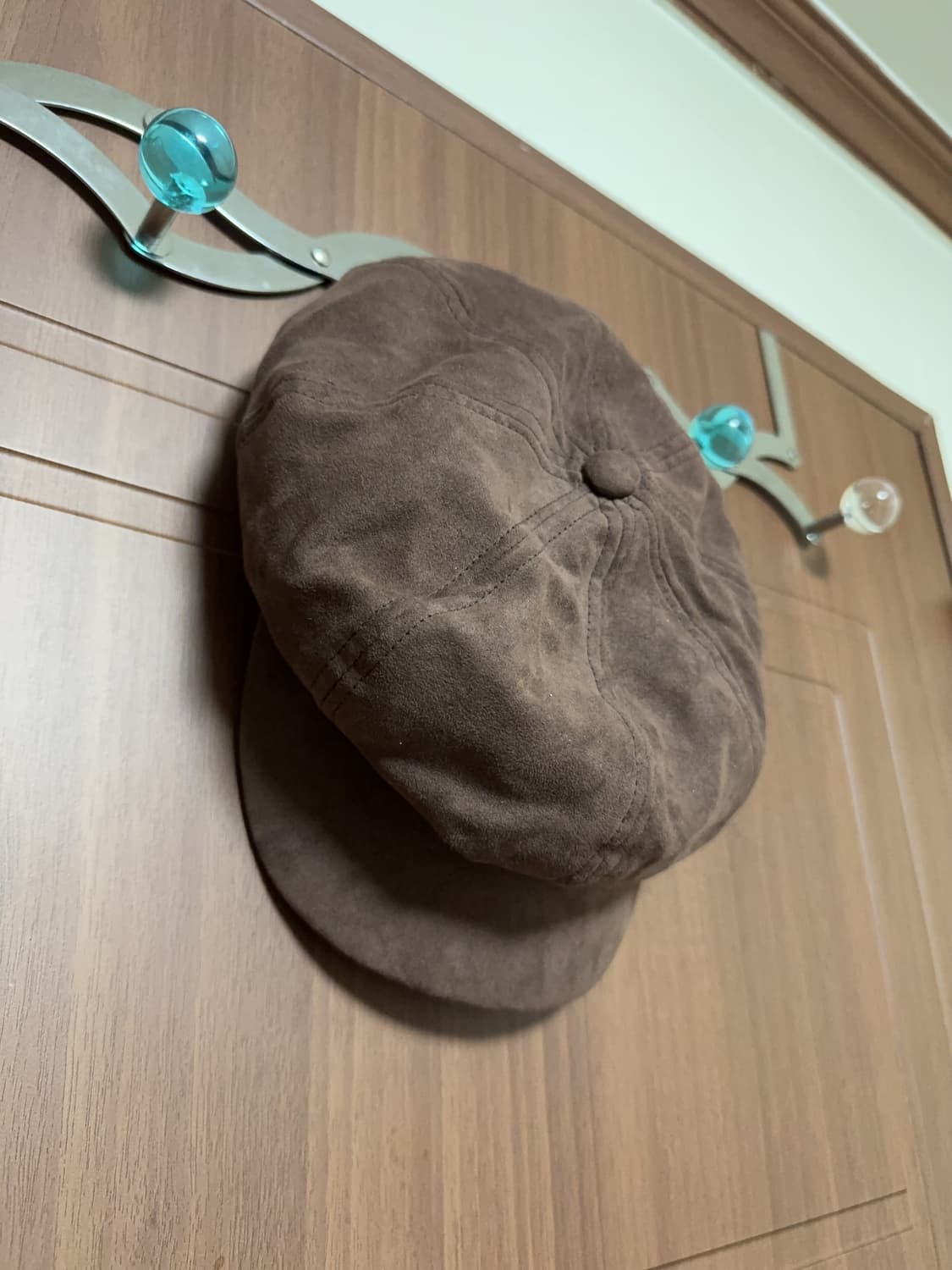 히피 모리걸 하구미 일본 빈티지 브라운 스웨이드 캡모자 빵모자 상품이미지1