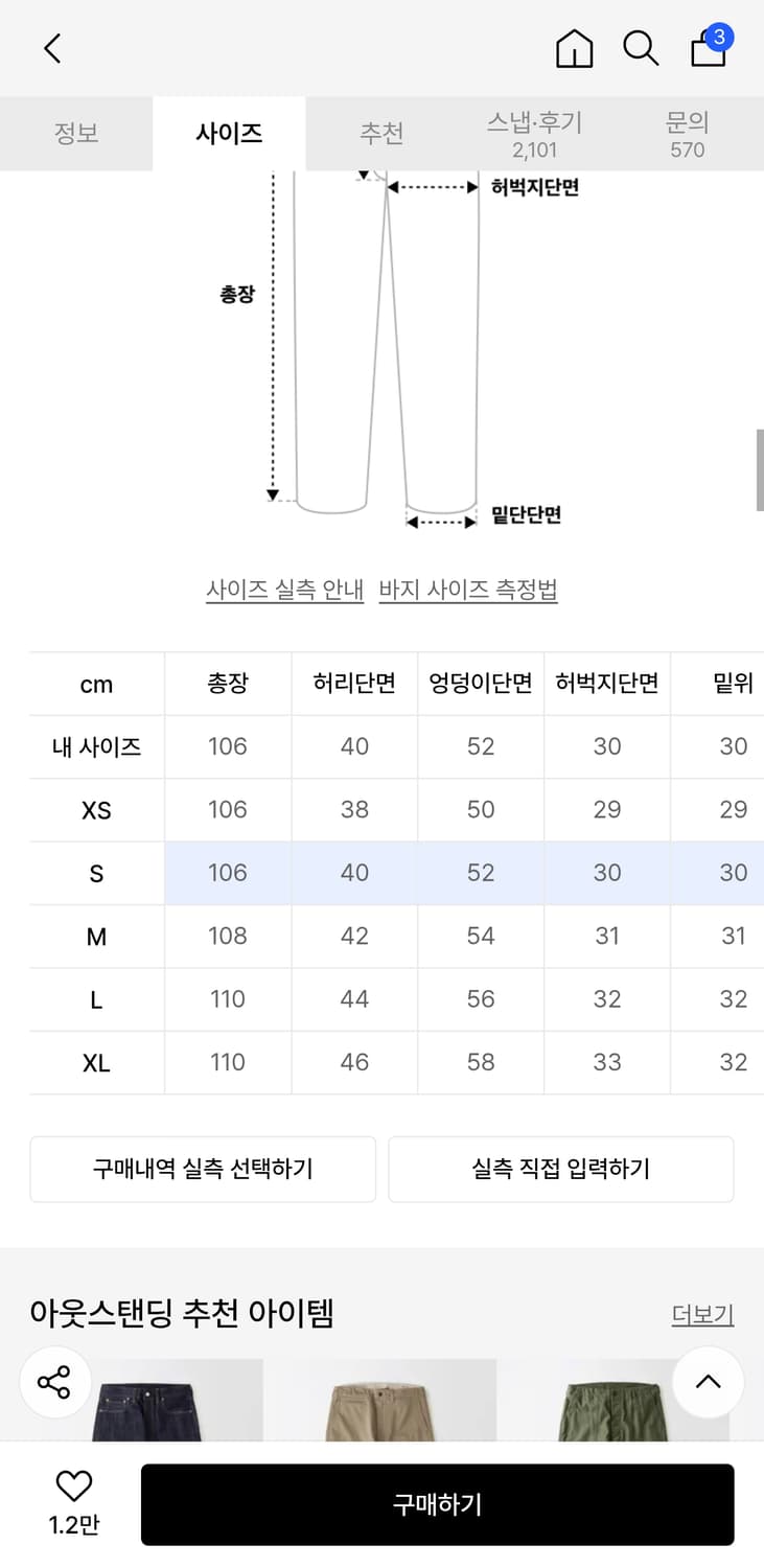 아웃스탠딩 40s 셀비지 데님 인디고 S 상품이미지5