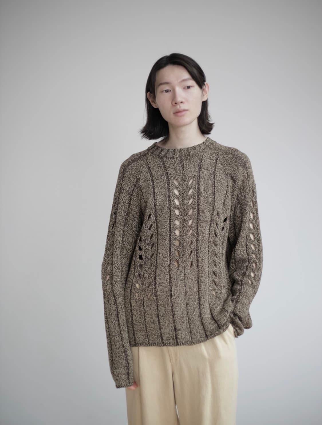 오라리 믹스 부클레 메쉬 니트 [4] 상품이미지1