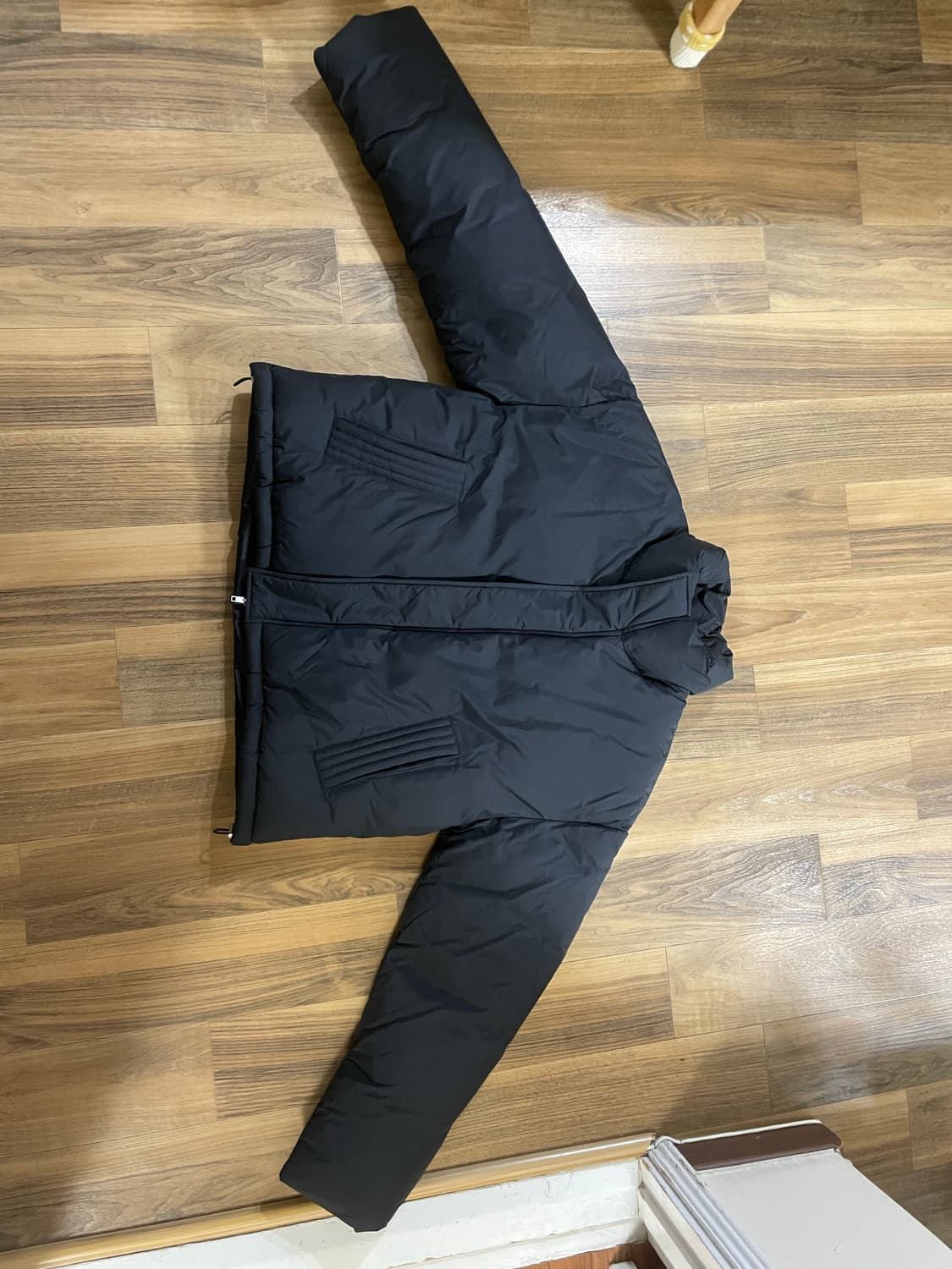 논 퀼팅 크롭 패딩 점퍼(black) 상품이미지2