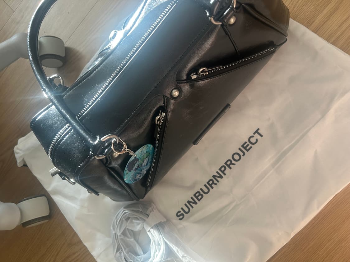 썬번프로젝트 Faux Leather M.O.S Bag, BLACK 상품이미지2