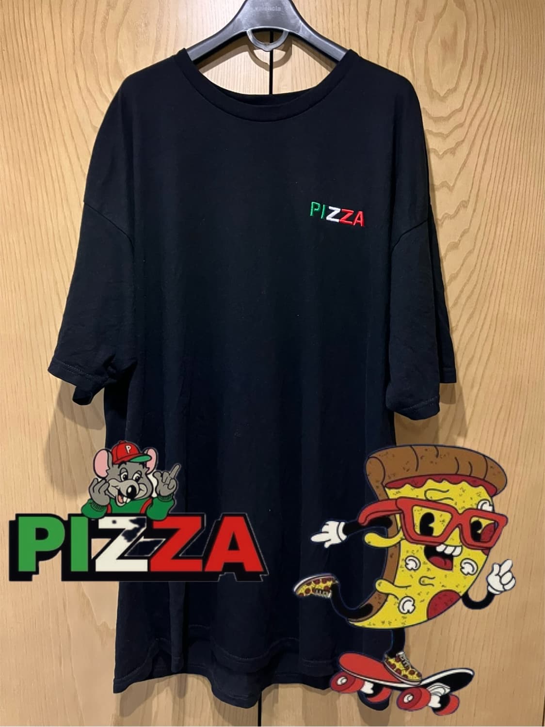 피자 스케이트보드 로고 티셔츠 XL 스트릿  상품이미지1
