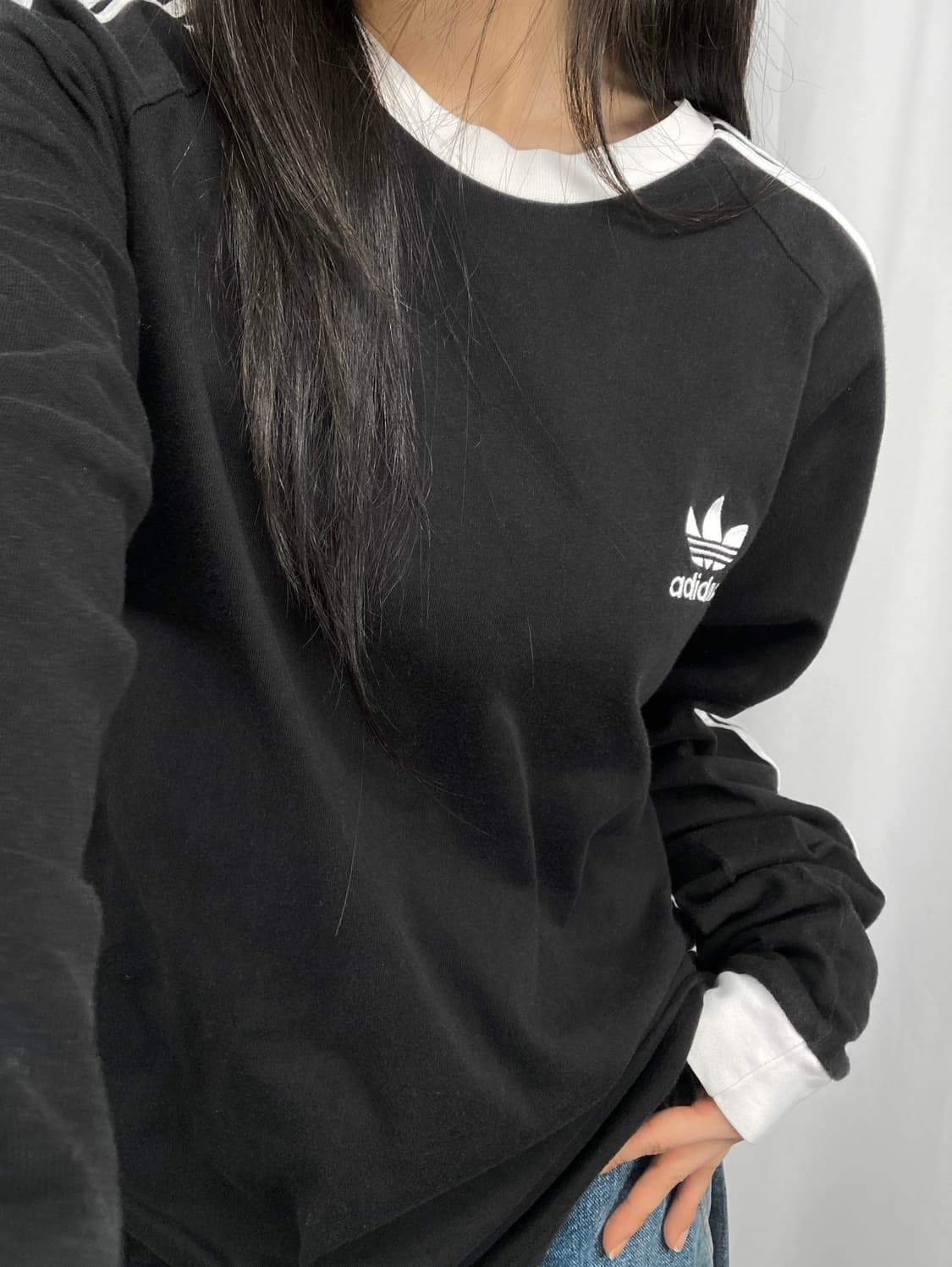 아디다스 블랙 링거티 롱슬리브 상품이미지1