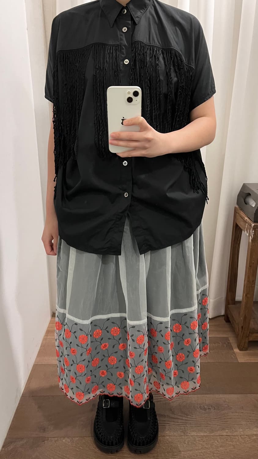 Organza Layered Floral Needlepoint Skirt 상품이미지3