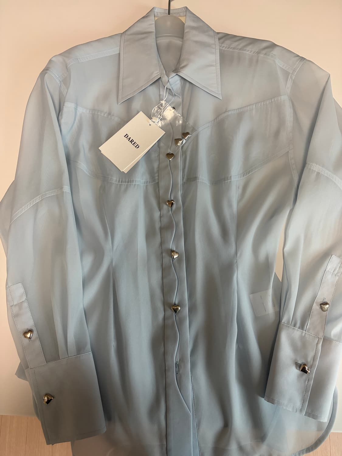 데어드 Dared 하트 버튼 셔츠 상품이미지1