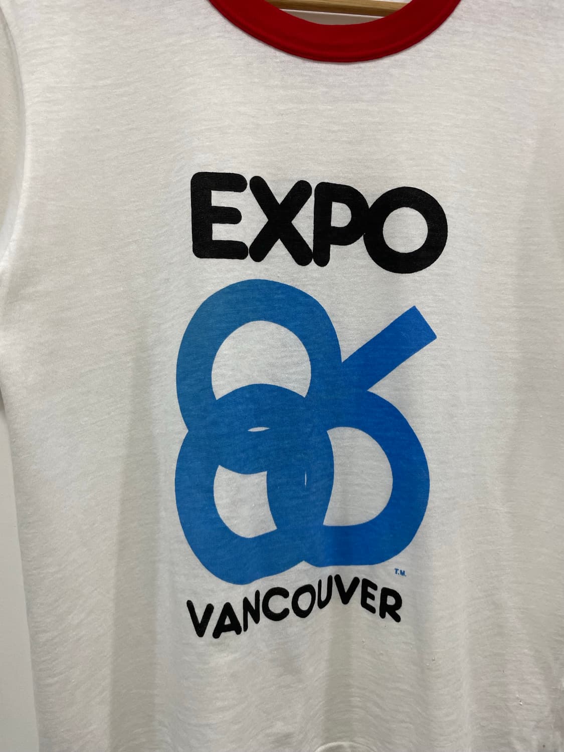 80s 밴쿠버 EXPO 86 링거 반팔 티셔츠 상품이미지6