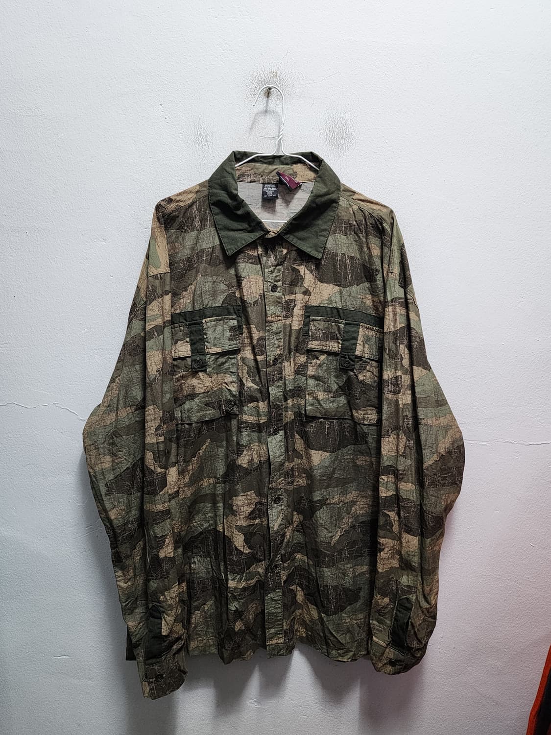 USA 빈티지 카모 패턴 남방 셔츠 XXL 상품이미지1