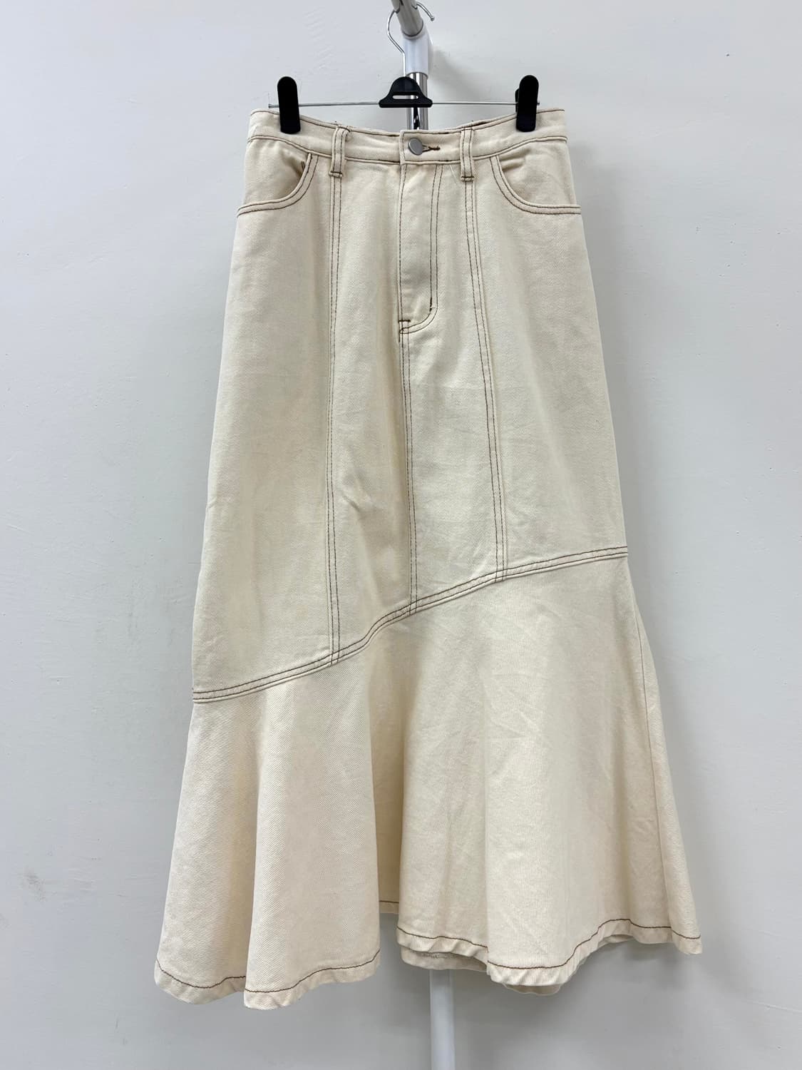 빈티지 아이보리 데님 스커트 상품이미지4