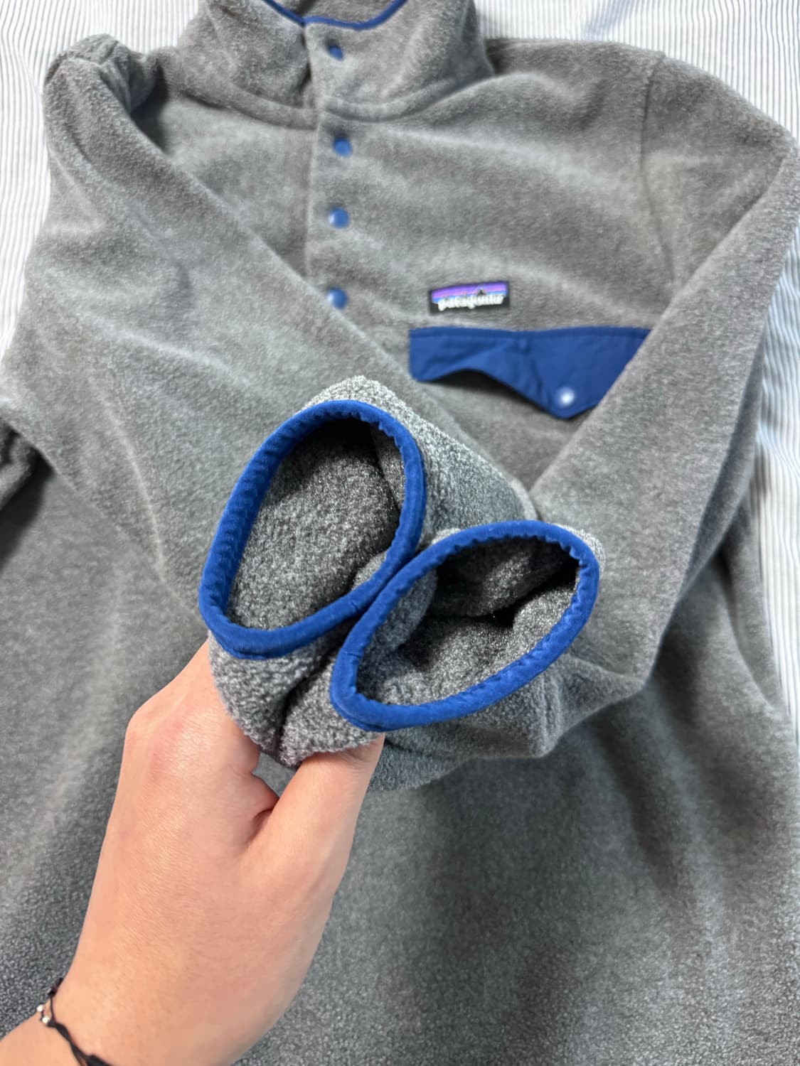 파타고니아 신칠라 스냅-T 플리스 풀오버 니켈 블루 S 상품이미지9