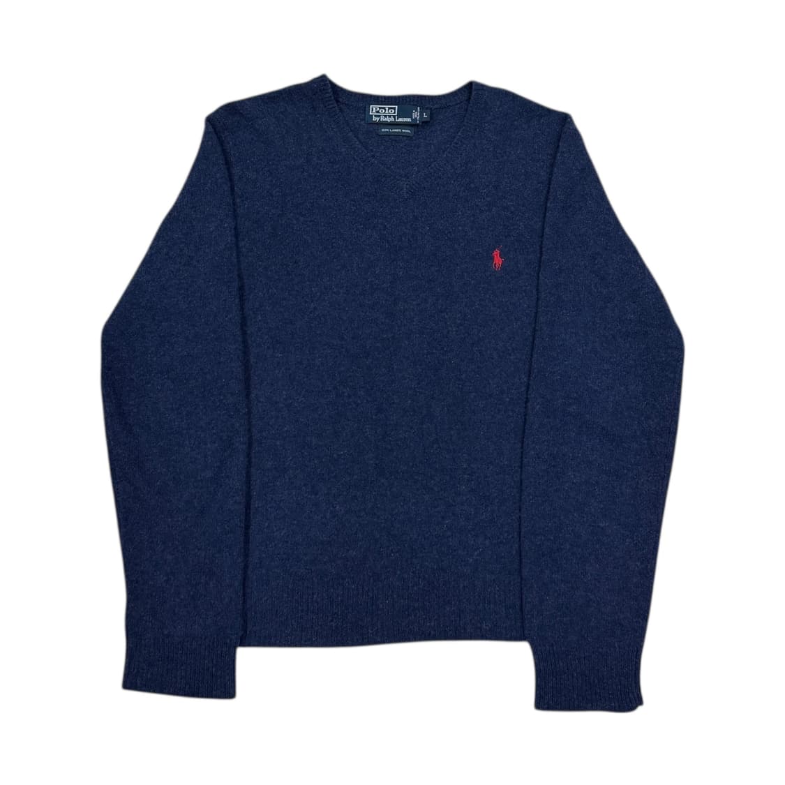 폴로 랄프로렌 램스울 네이비 브이넥 니트 L 상품이미지1