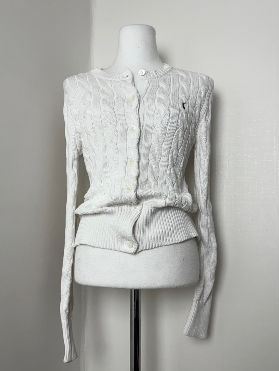 폴로 케이블 가디건 화이트 (신형) 상품이미지1