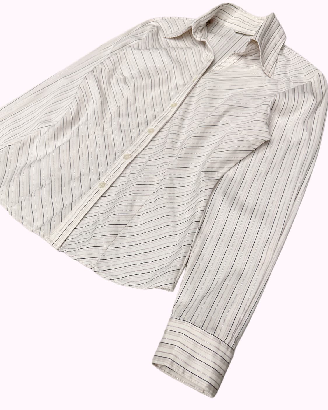 stripe open collar blouse 상품이미지3