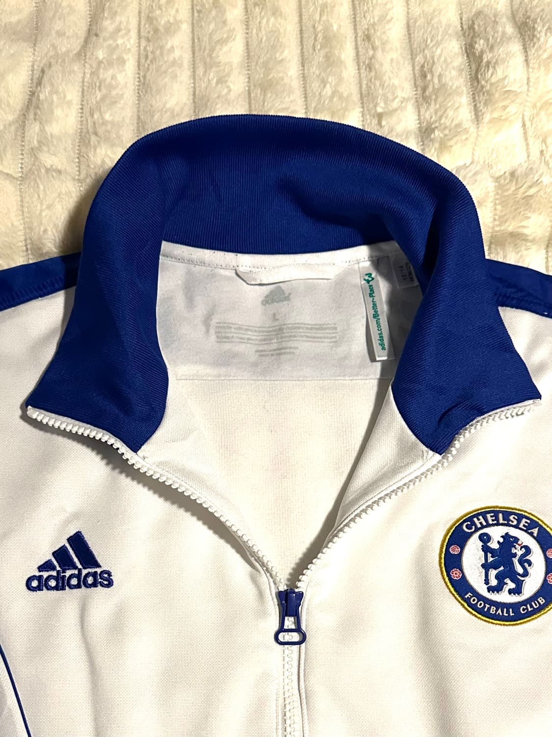 아디다스 첼시 빈티지 흰파 화이트 블루 파랑 트랙탑 저지 져지 집업 상품이미지3