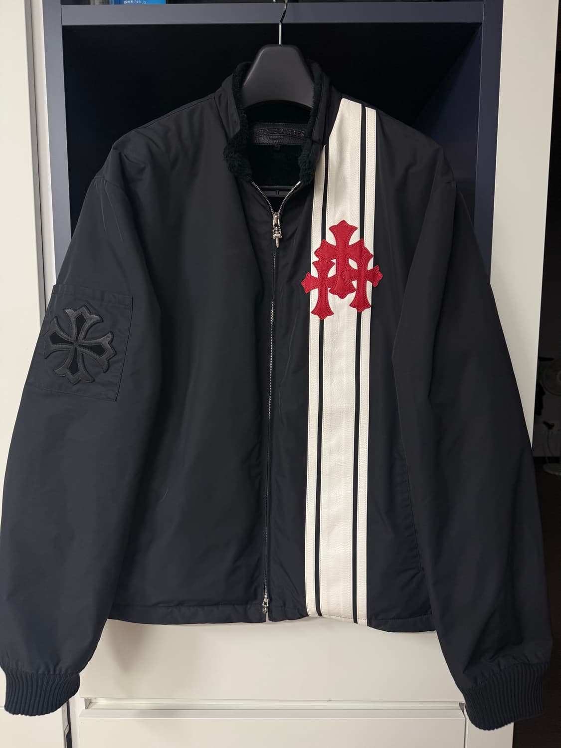 [L] 크롬하츠 코브라 크로스 레더패치 레이싱 퍼자켓 상품이미지7