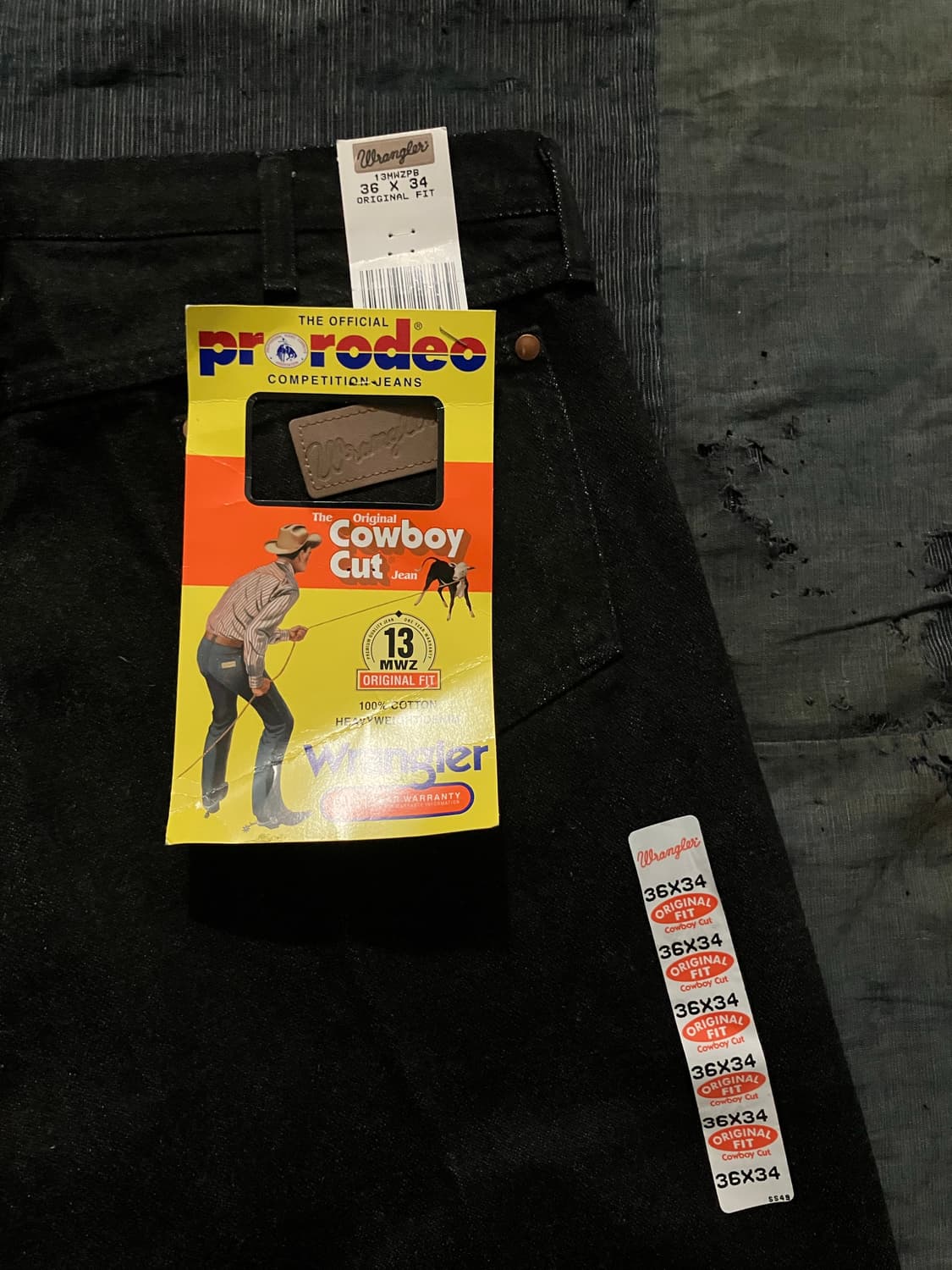 데드스탁 90s USA 빈티지 랭글러 13MWZPB 블랙 데님 팬츠 상품이미지5