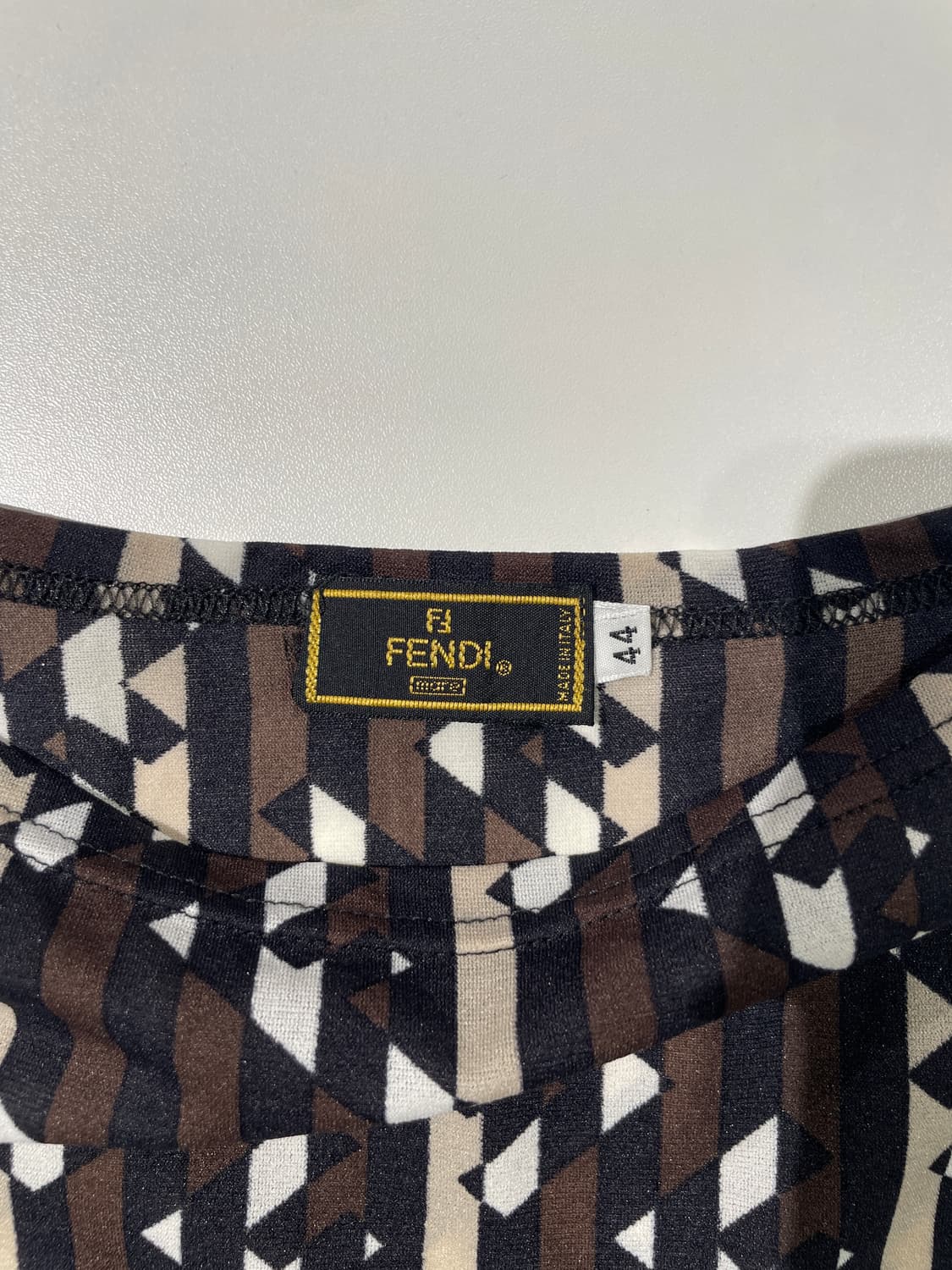 펜디 브라운 주카 패턴 스트라이프 폴리아미드 미디원피스 상품이미지7