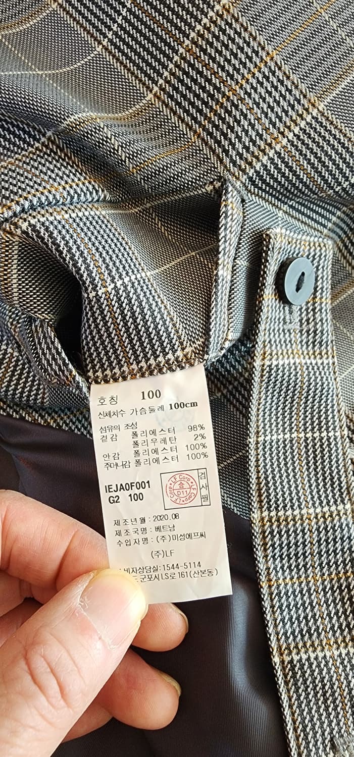 (새상품)일꼬르소 그레이 체크 오버핏 자켓 L~슬림XL 상품이미지9