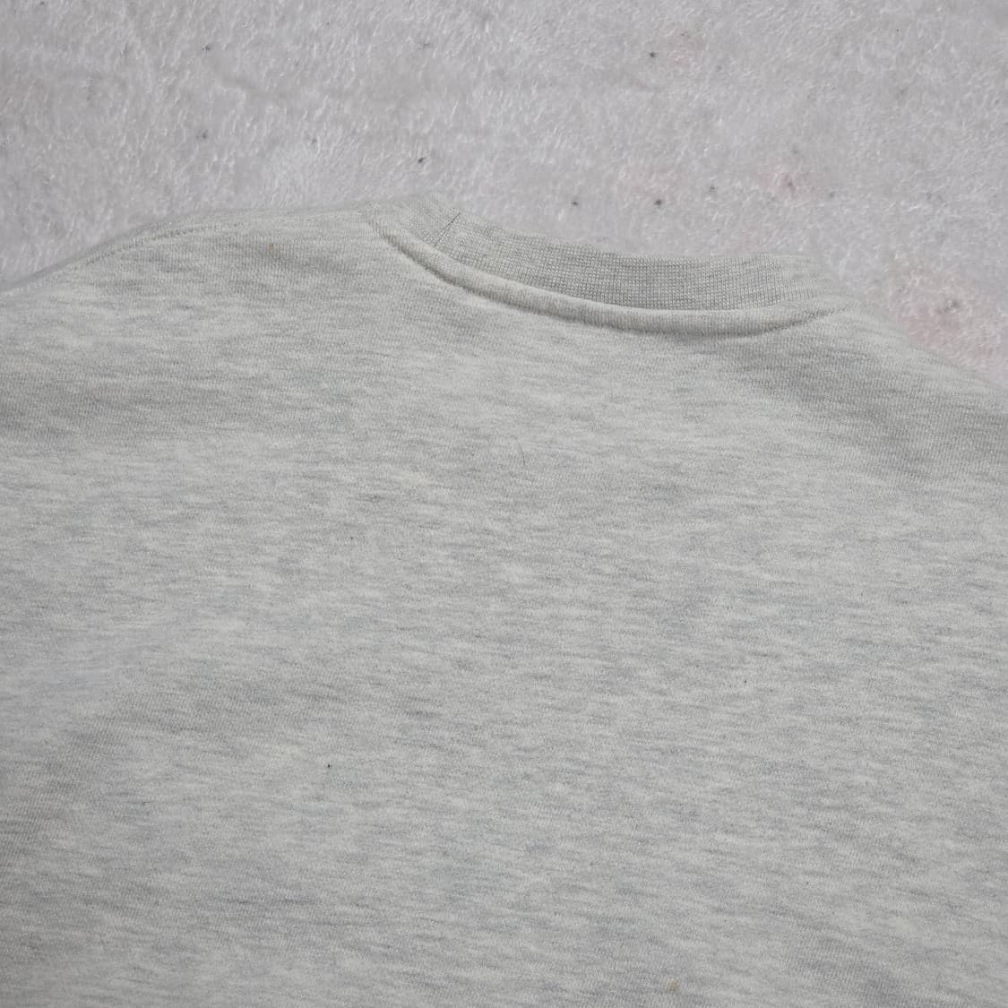 레터링 자수 패치 멜란지 코튼 맨투맨 상품이미지5