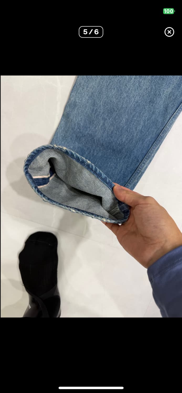 [3] 24AW 오라리 셀비지 페이드 헤비 데님 와이드 팬츠 상품이미지6