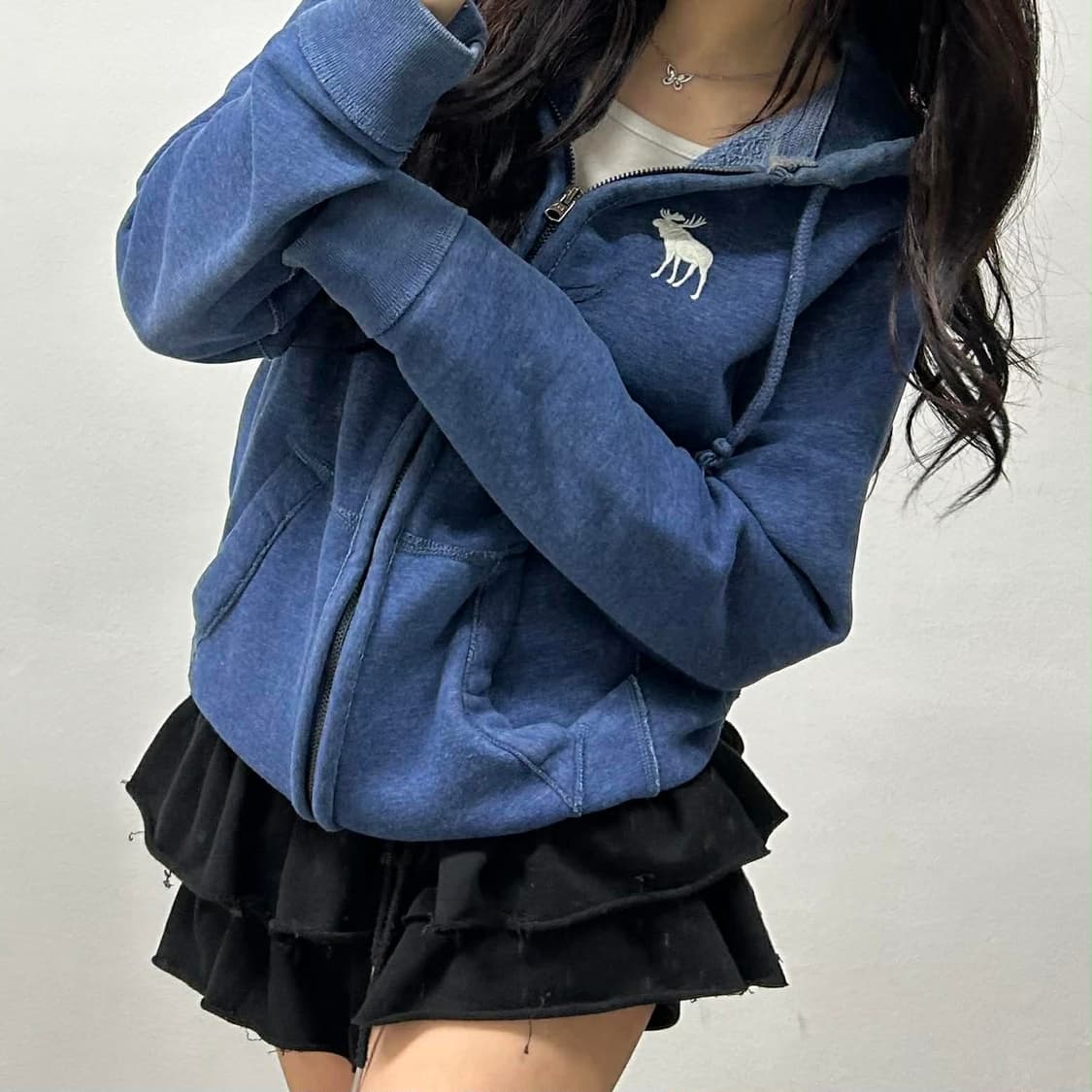 아베크롬비 y2k 올드스쿨 스웻 후드집업 희귀져지(M) 상품이미지3