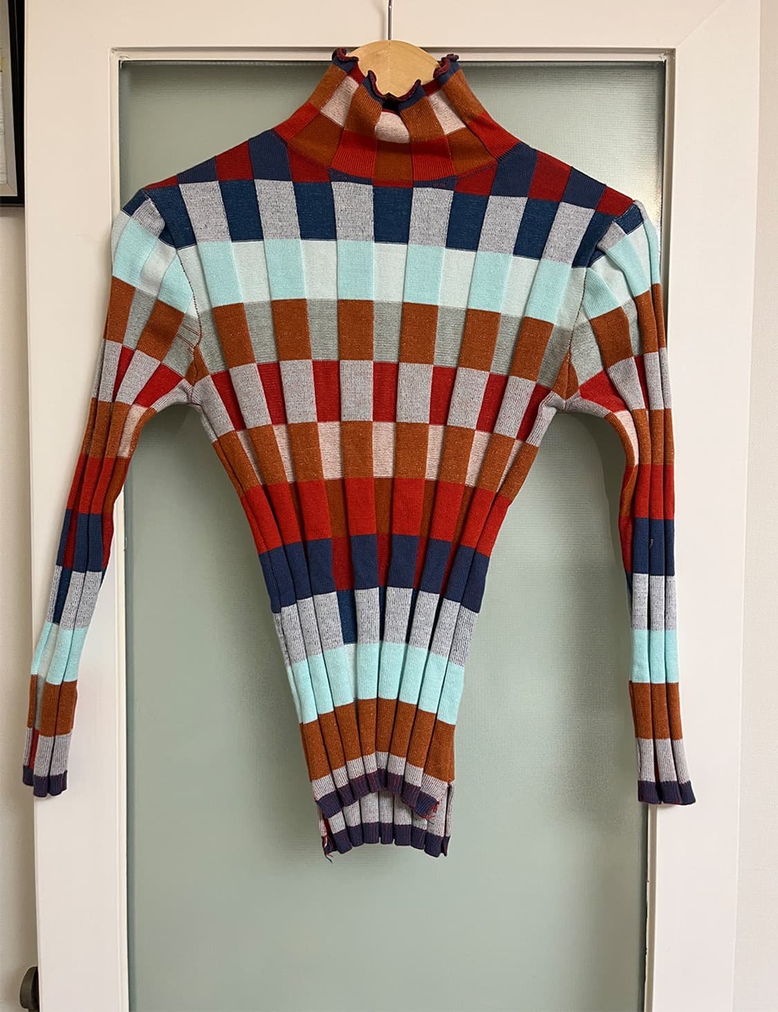 Color block knit turtle neck 상품이미지6