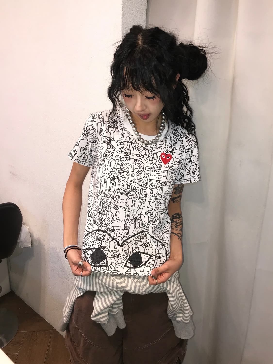 꼼데가르송 X 맷 그레이닝 콜라보 반팔 티셔츠 ( 레어!! )  상품이미지2