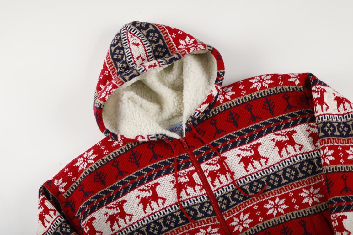 [여성 F] 빈티지 노르딕 양털 니트 후드집업 상품이미지2