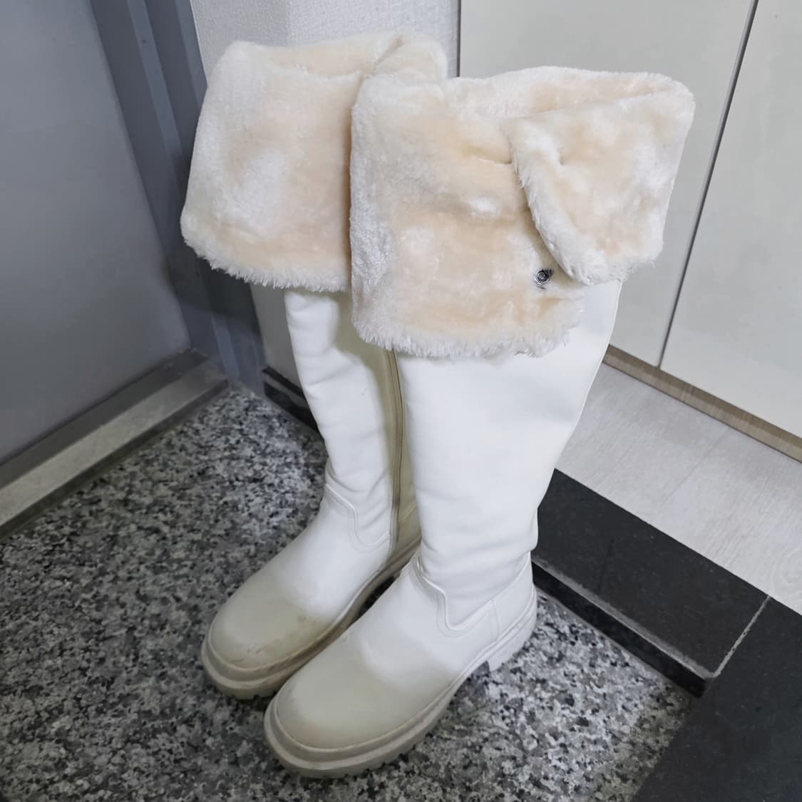 소가죽 100% 융기모 롱부츠 (실사) 상품이미지3