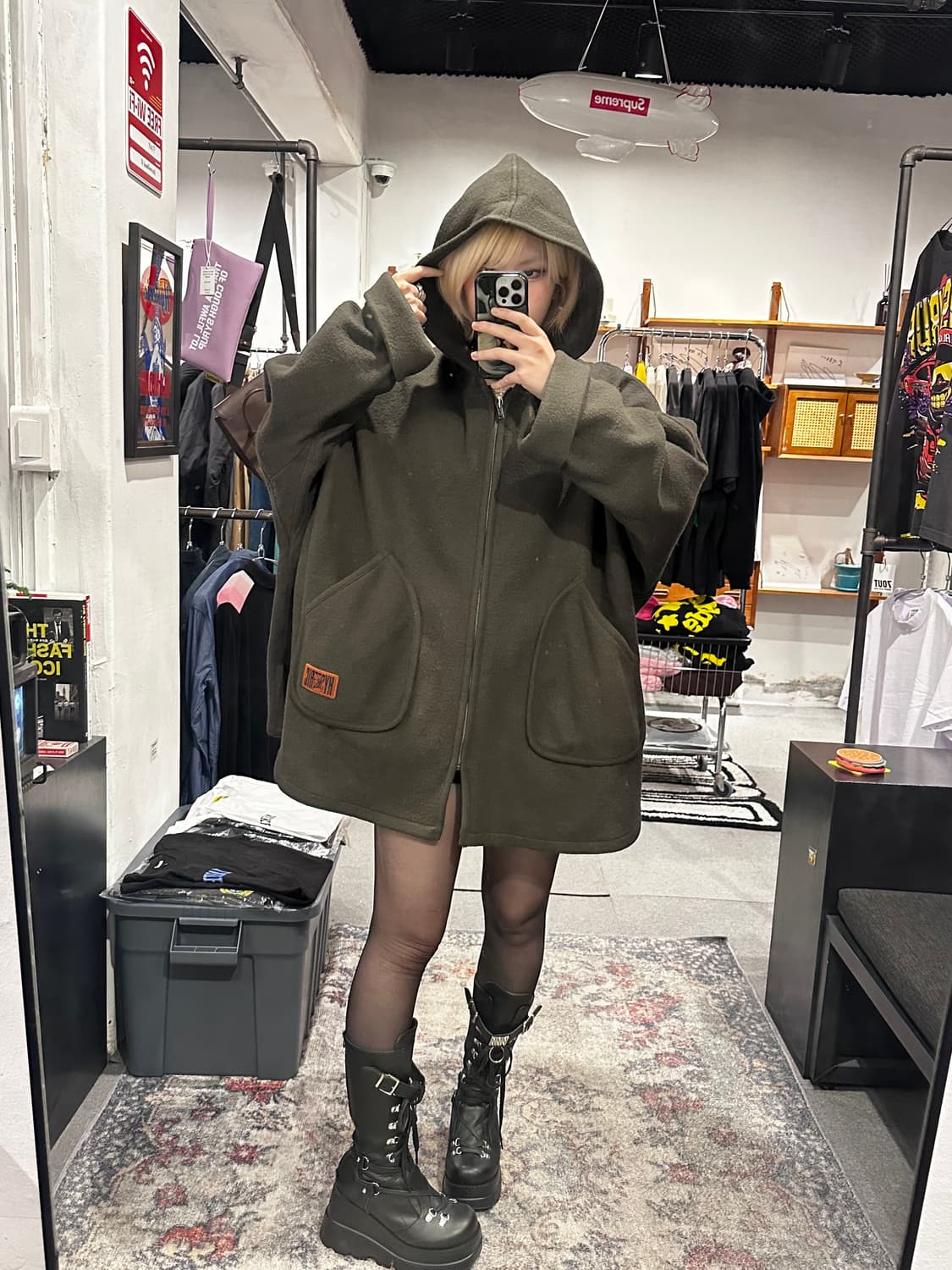HYSTERIC GLAMOUR Demon Hooded Coat 상품이미지3