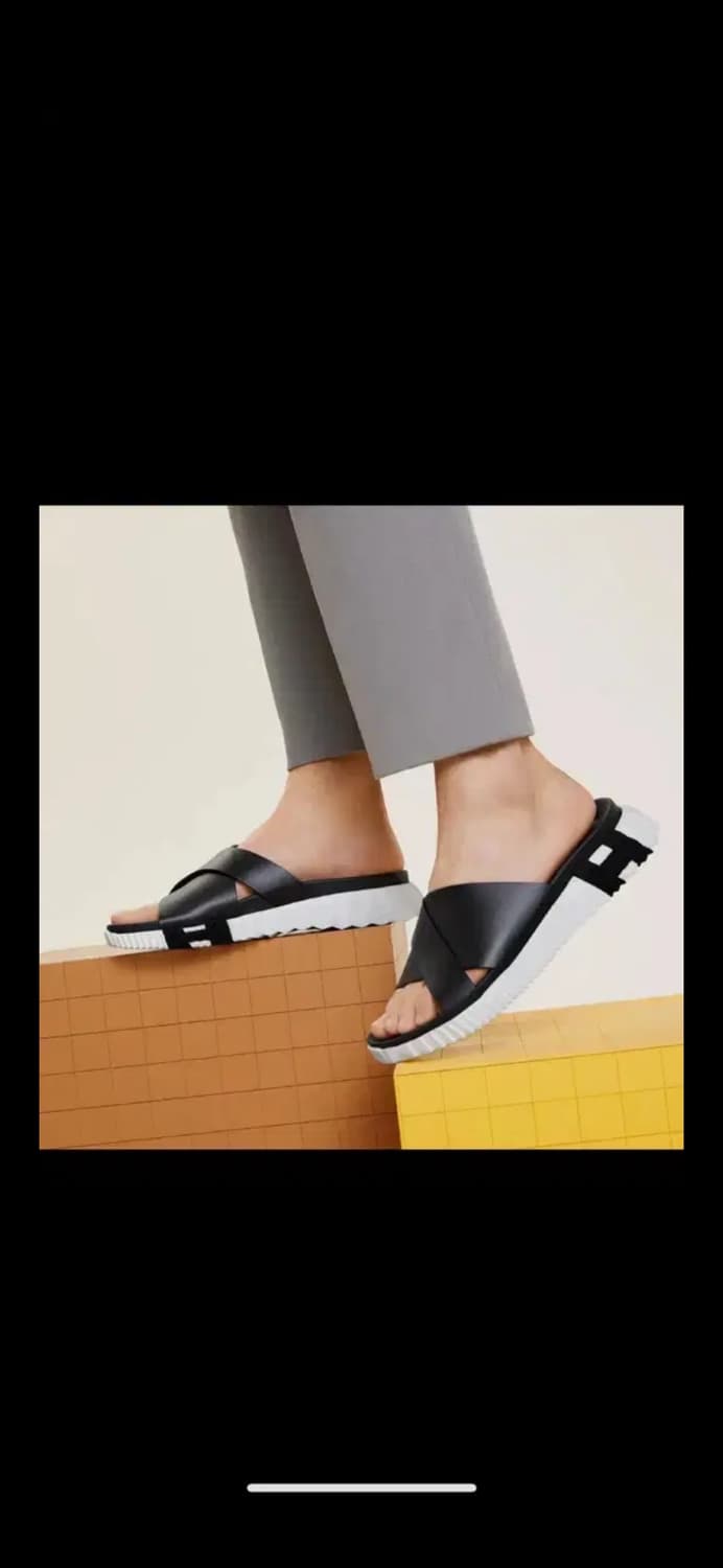 (새상품,풀구성)에르메스 인프라 샌들 카프스킨 & 누아 슬리퍼 블랙 상품이미지6