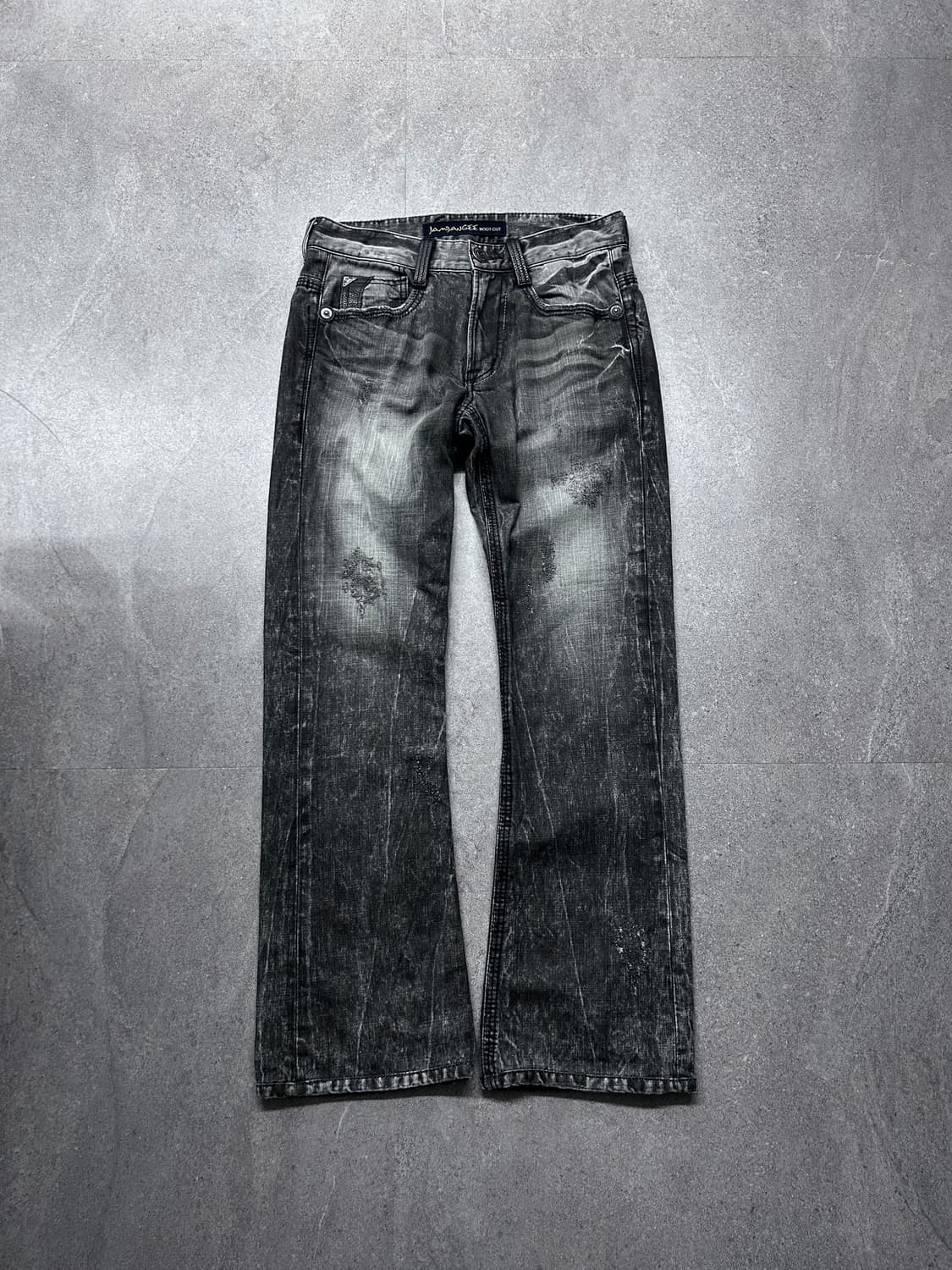 레더 패치 워싱 데님 상품이미지3