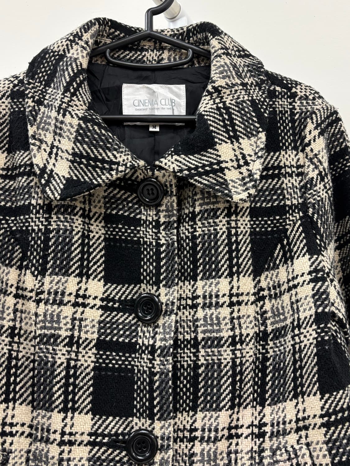 빈티지 블랙 하프 코트 울 자켓 상품이미지5