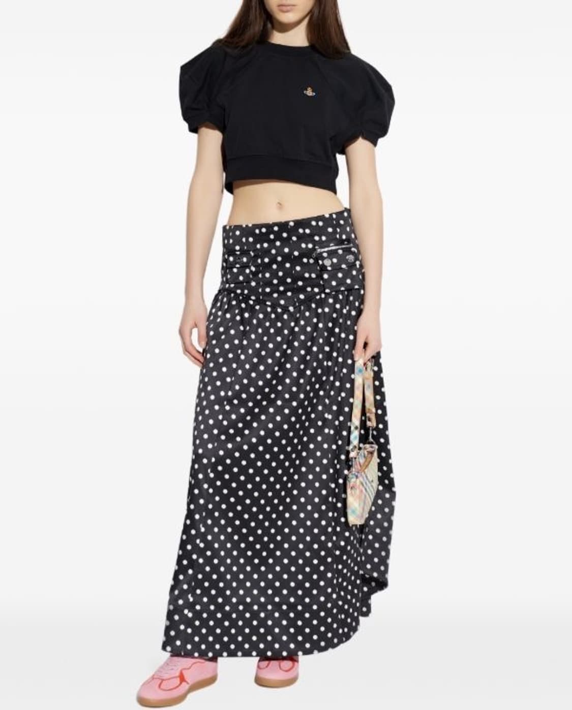 [S,M,L]비비안웨스트우드 26ss 크롭 풋볼 티셔츠/블랙 상품이미지3