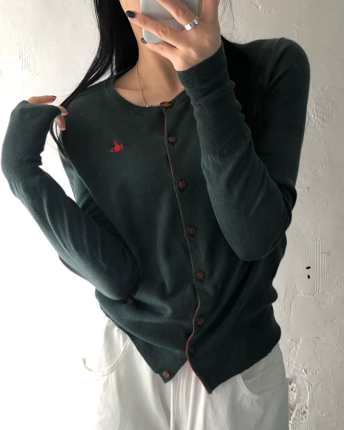 비비안 웨스트우드 레드라벨 ORB로고 코튼 유넥 가디건 상품이미지2
