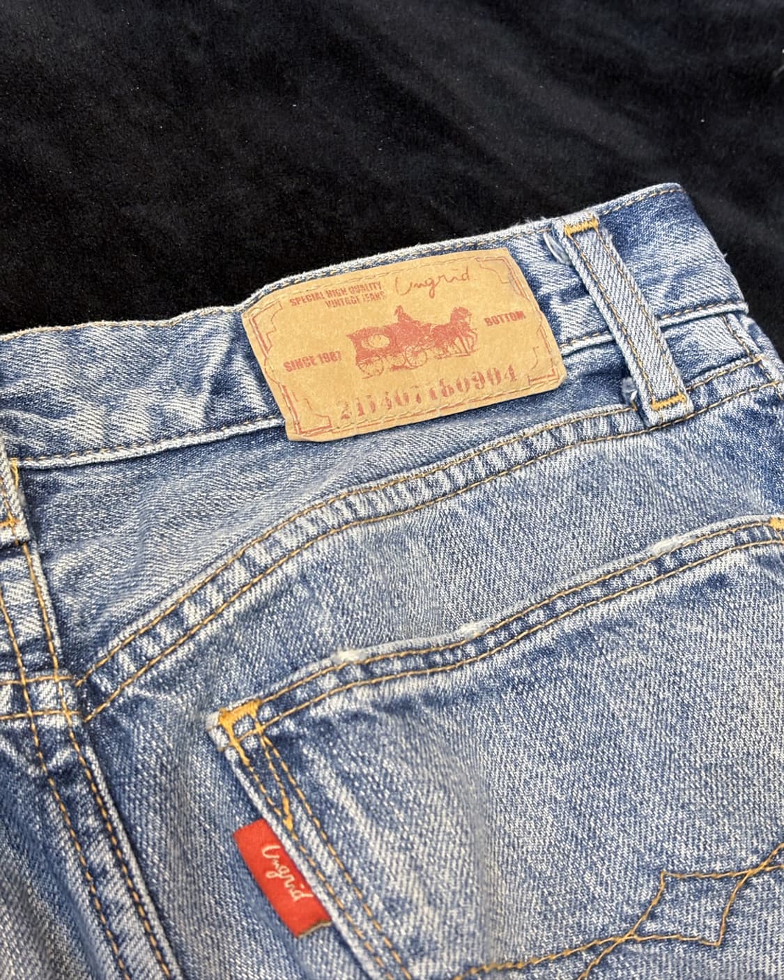 일본빈티지 UNGRID 찢청 상품이미지8