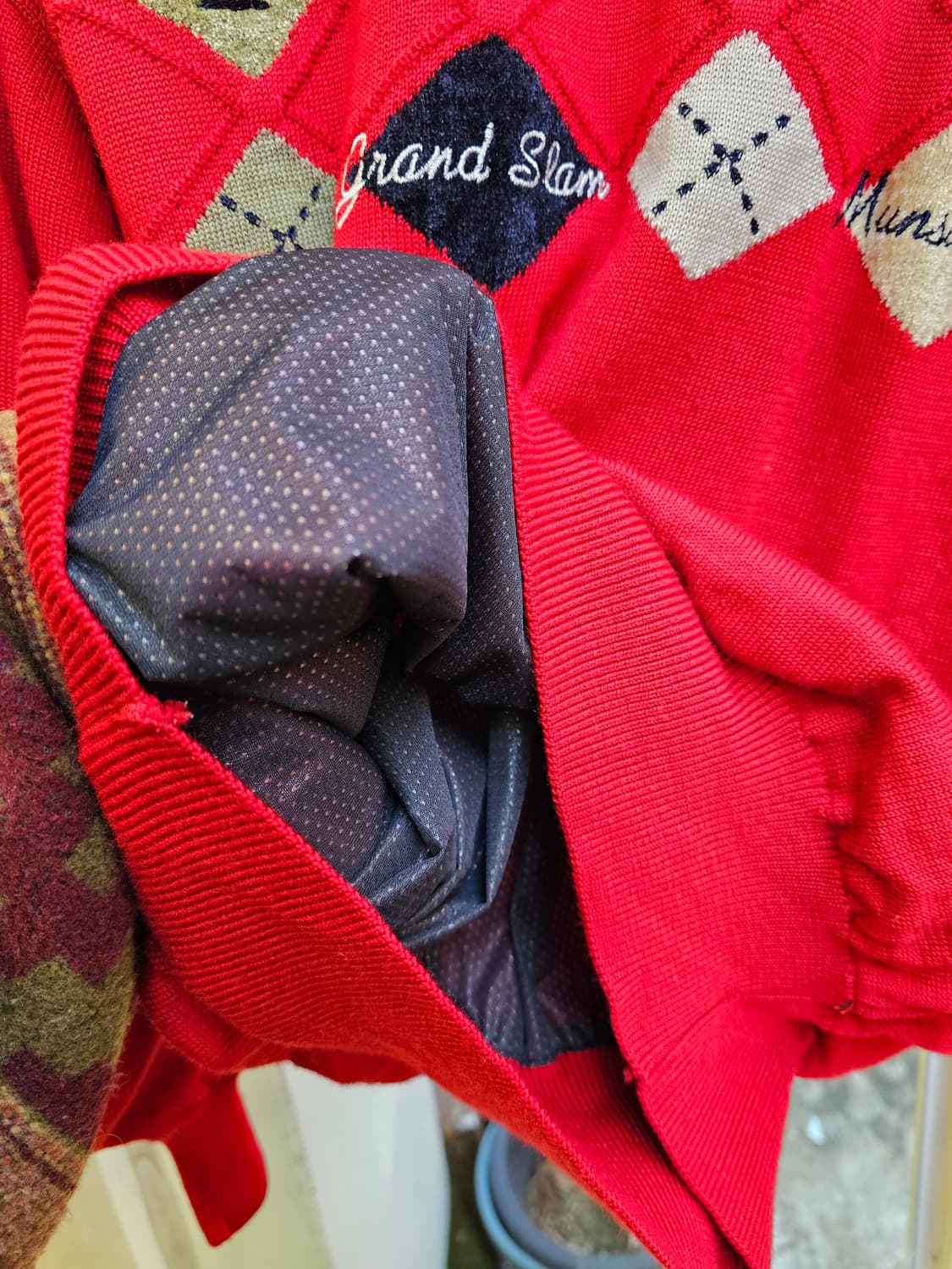 Munsingwear 레드 윈드스토퍼 울니트 상품이미지6