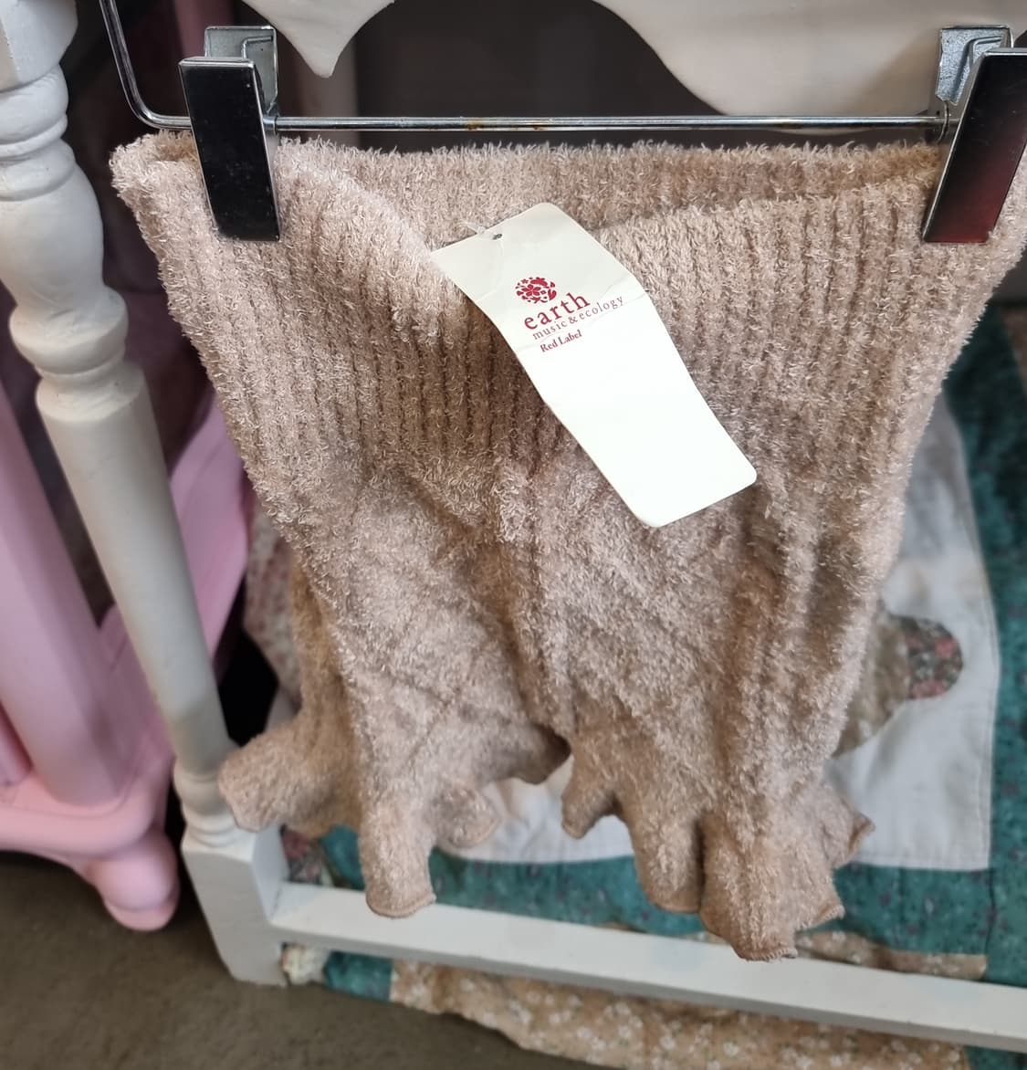 니트 레그워머 리본 장식 베이지 상품이미지4