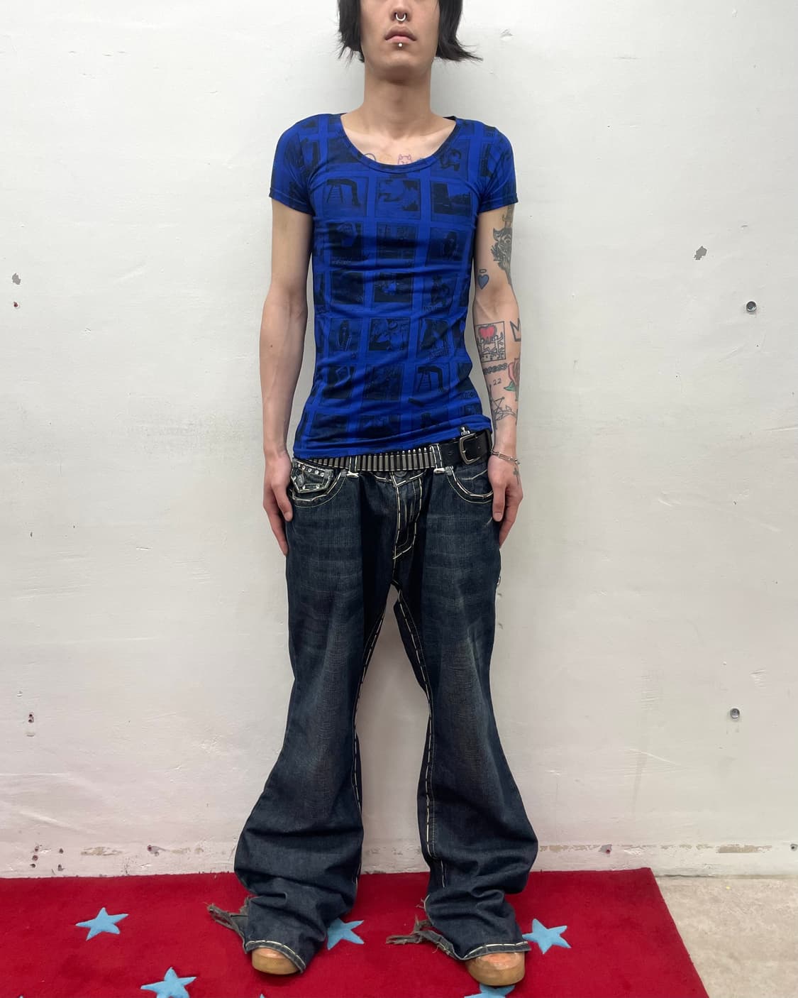 Sexy girl photo Blue T-shirt 상품이미지5