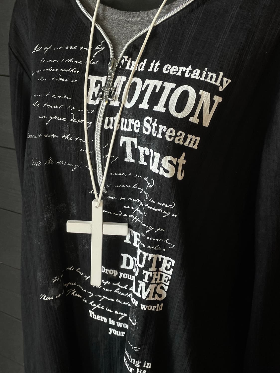 JPN 펑크 레이어드 지퍼 레터링 블랙 롱슬리브 상품이미지3