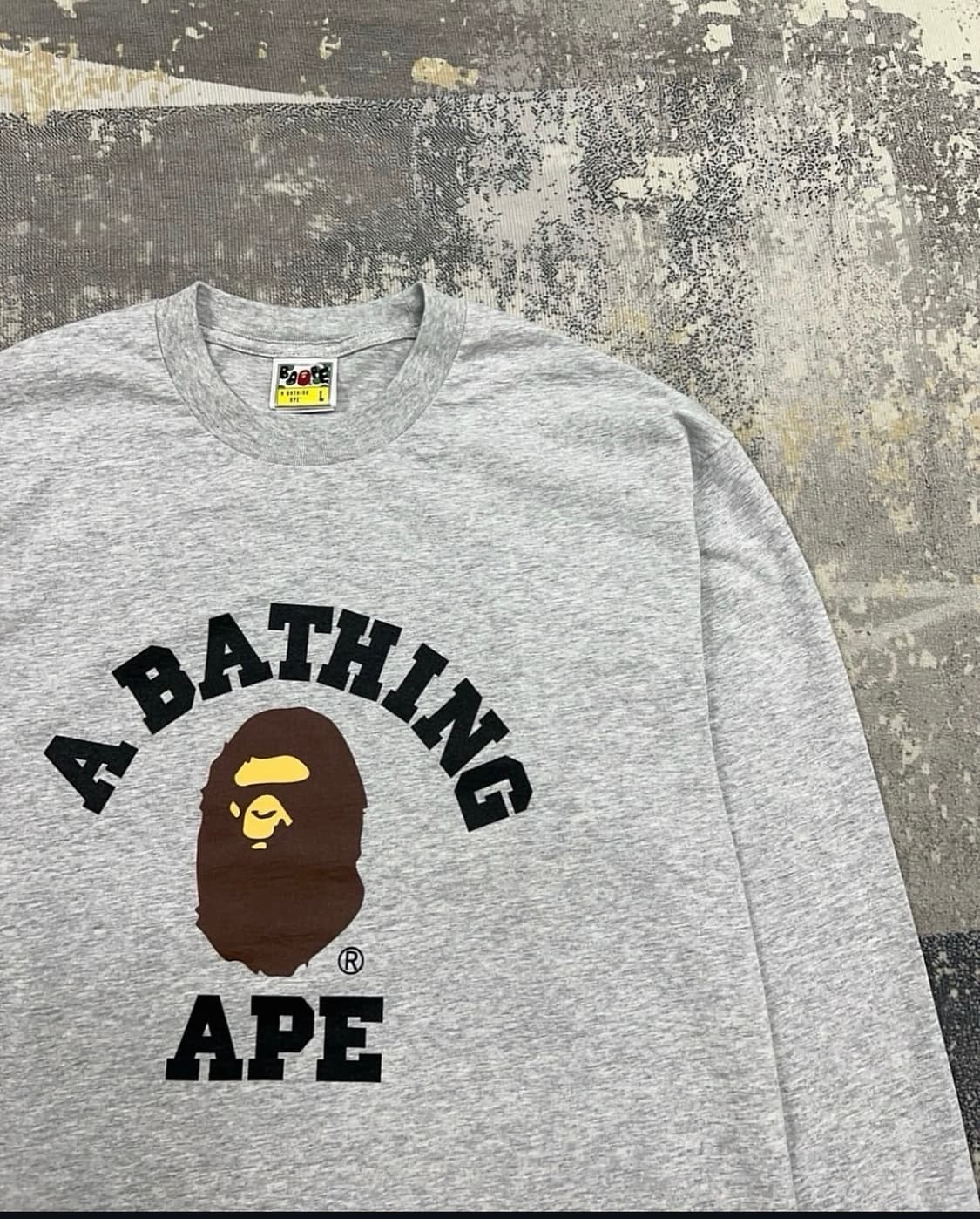 베이프 Bape 컬리지로고 긴팔 그레이 상품이미지2
