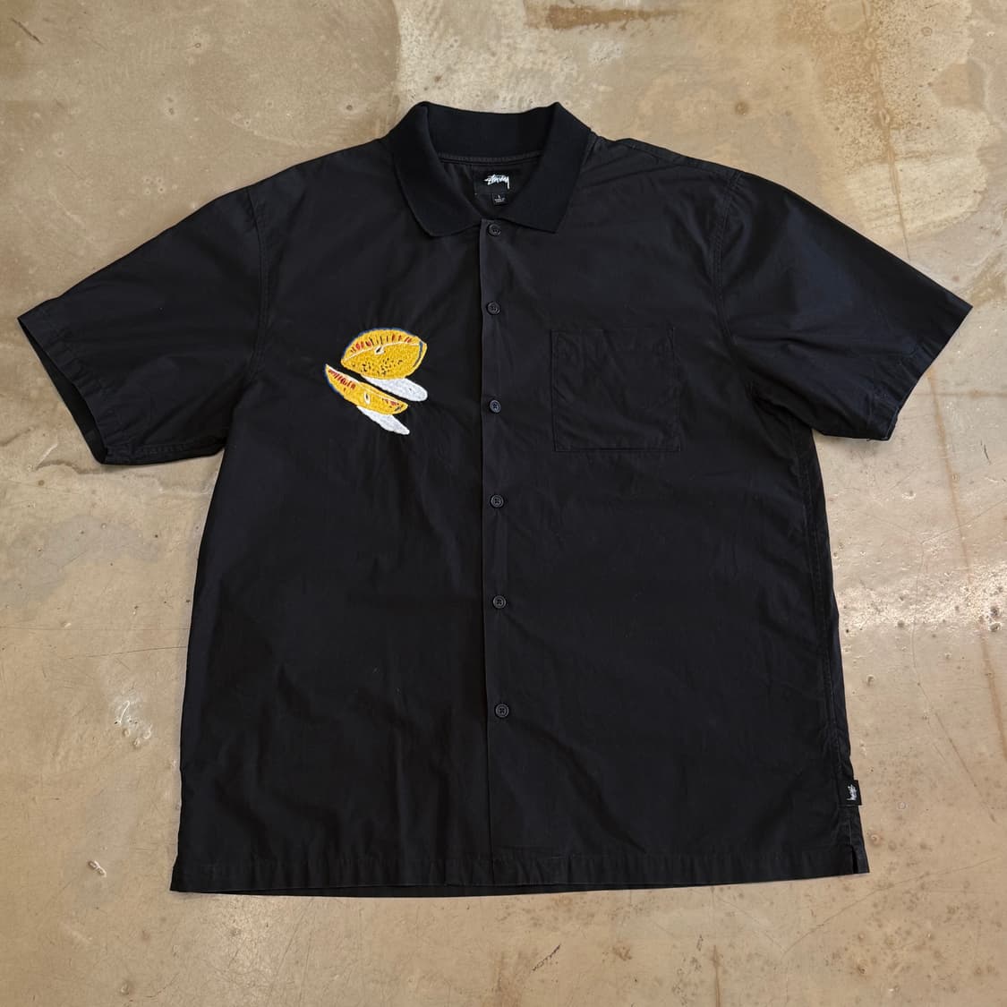 L 스투시 드래곤 칵테일 블랙 반팔 셔츠 상품이미지3