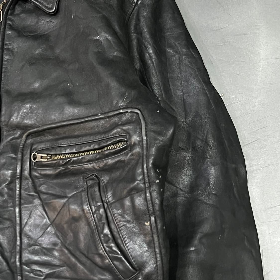  쉐비뇽 레더 봄버 자켓 y15096 상품이미지4